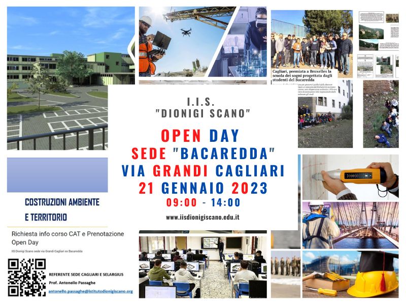 Open Day IIS Scano Sede Bacaredda 21 gennaio 2023