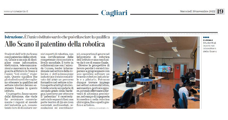 Articolo Unione Sarda